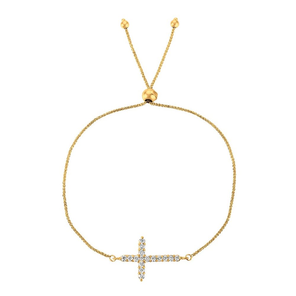 0.5 Carat Cross Bolo Natural Diamond Bracelet 14K